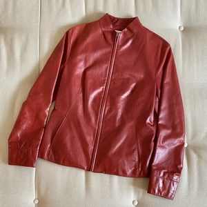 Vintage Red Genuine Leather Jacket
